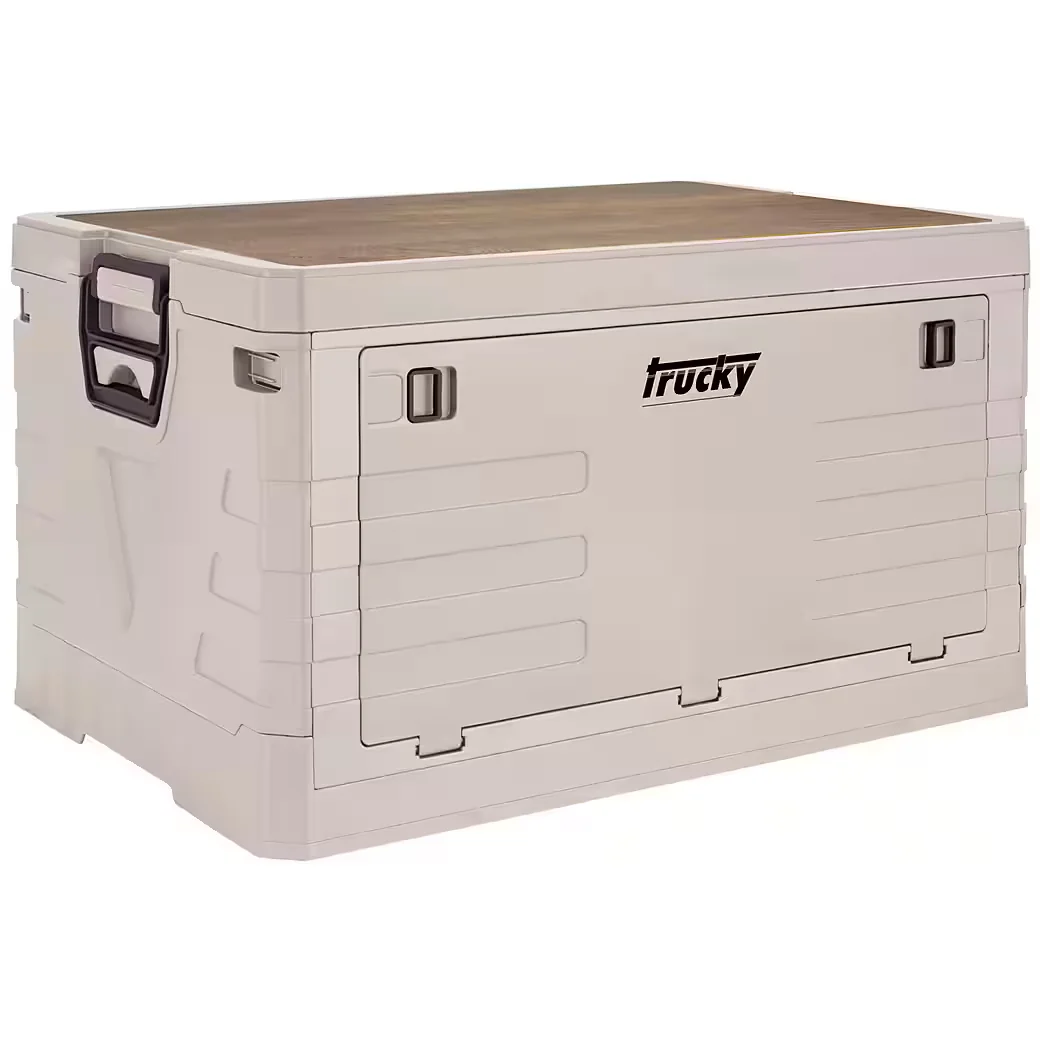 TRUCKY Faltbox 75 L Klappkiste Camping 58 x 40 x 33 cm Beige