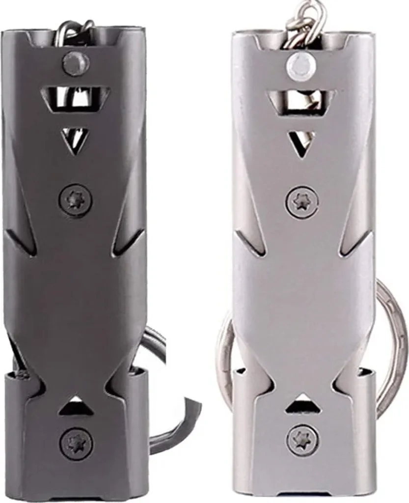 GROOFOO Notpfeife 2er Set 150 dB Trillerpfeife Schlüsselanhänger