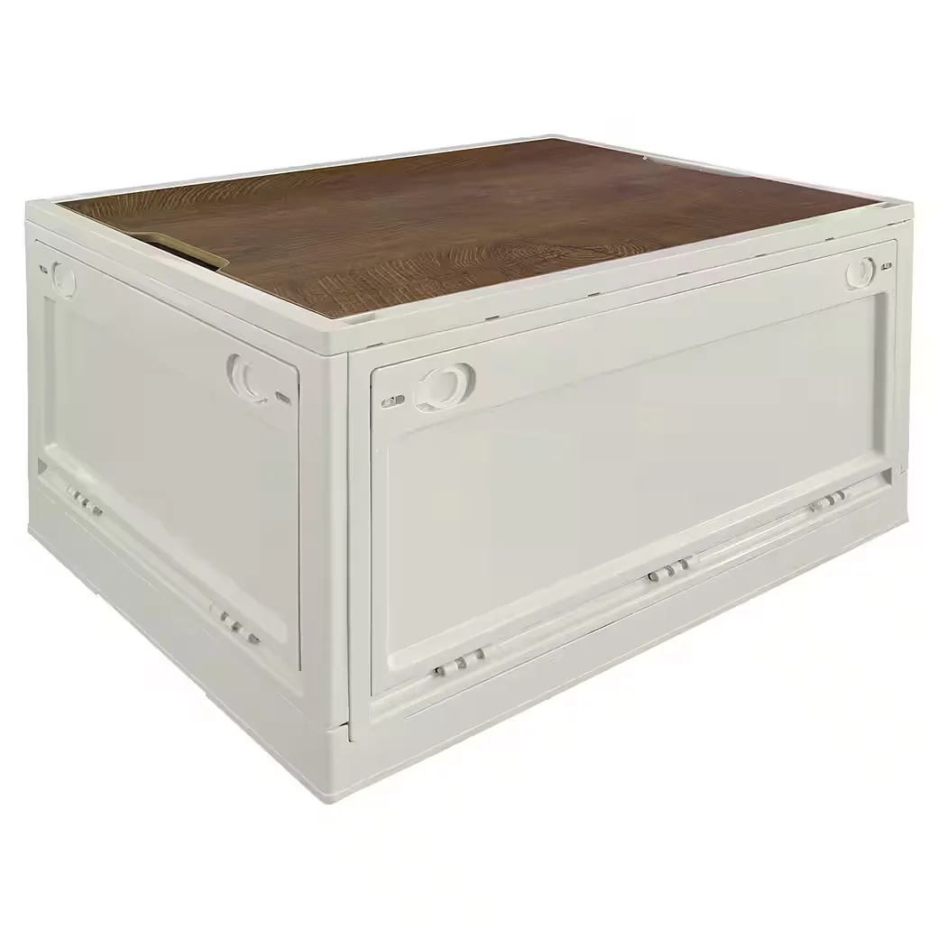 TRUCKY Faltbox 75 L Klappbox für Camping faltbar 59x41x34 cm Beige