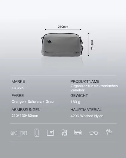 INATECK Kabeltasche Tech Pouch Taschenorganizer für Zubehör