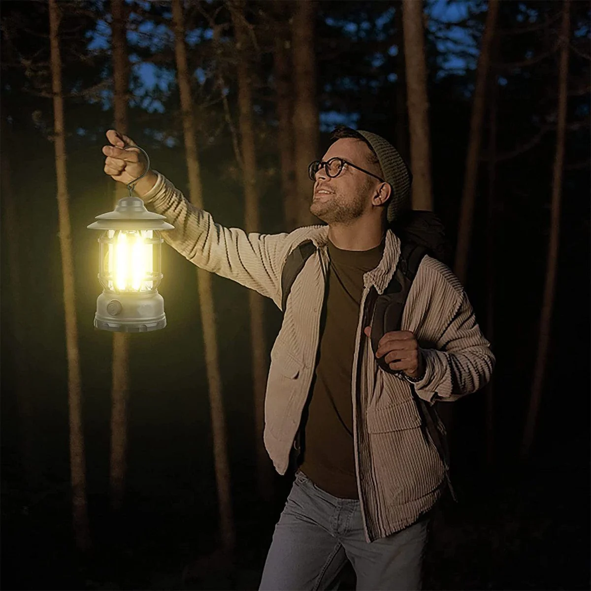 AUTOLOCK LED Campinglampe mit Haken Gartenleuchte Campinglaterne