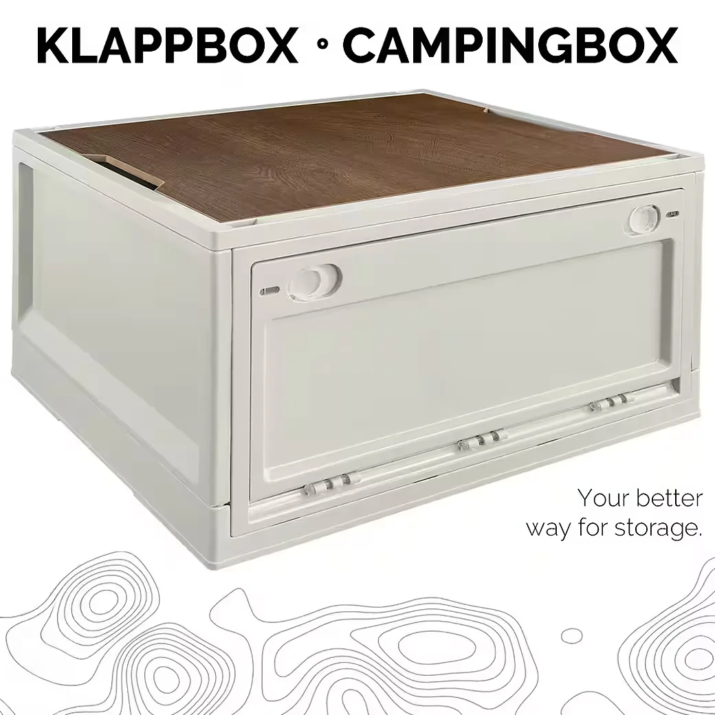 TRUCKY Faltbox Klappbox 45 L Camping 50x35x29 cm Beige