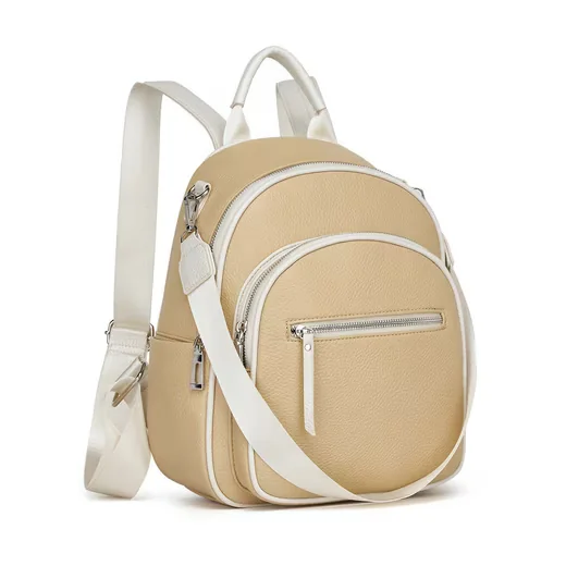 MISS LULU Damenrucksack Tagesrucksack klein PU Leder wasserdicht
