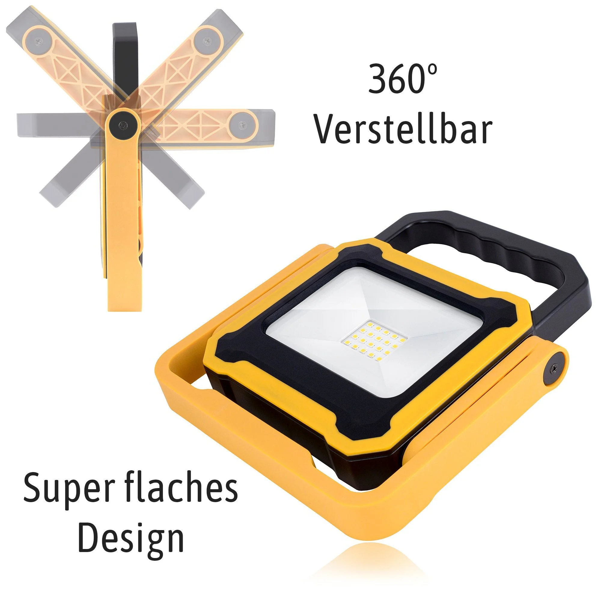 SSC-LUXON Akku-LED-Baustrahler 10W mit USB-Powerbank Gartenstrahler