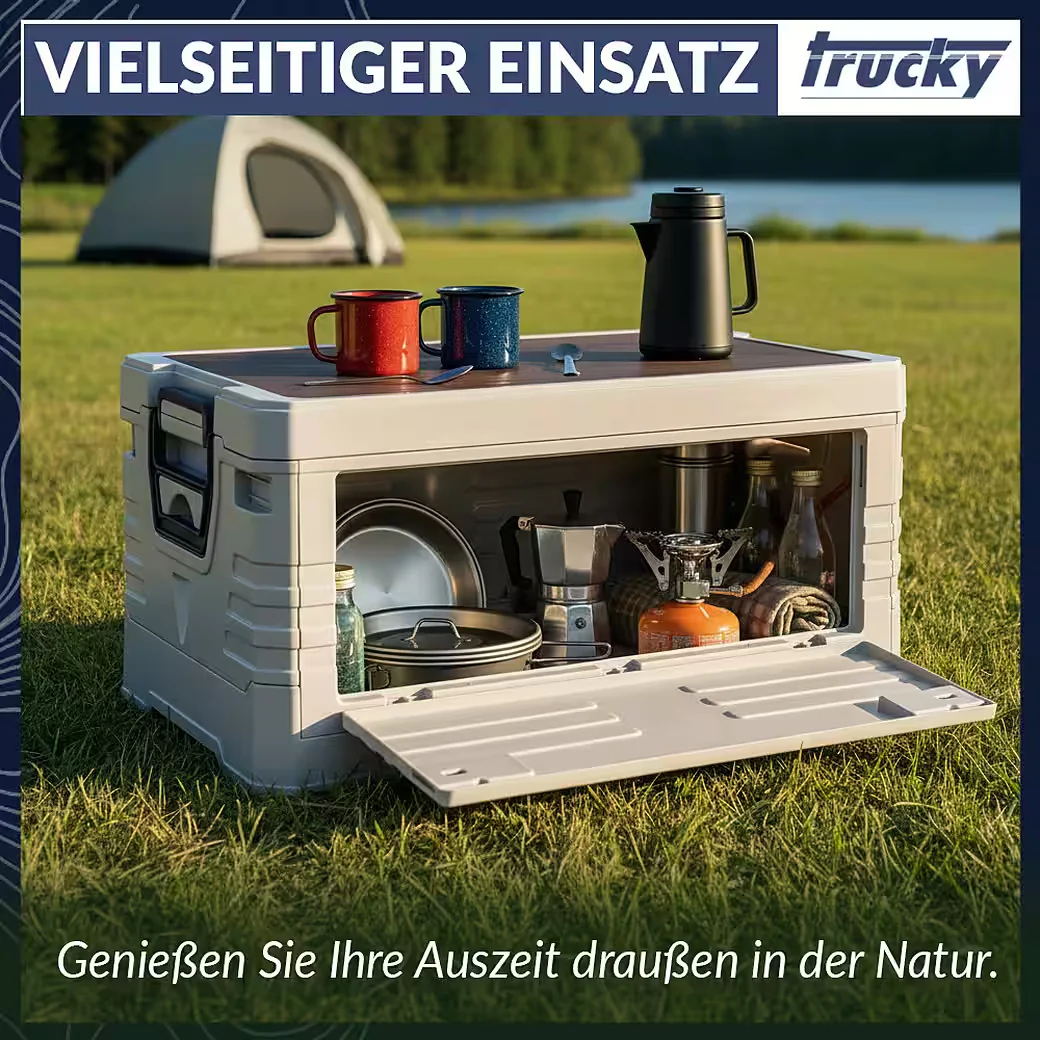 TRUCKY Faltbox 35 L Klappbox Klappkiste Camping 48x30x24 cm Beige