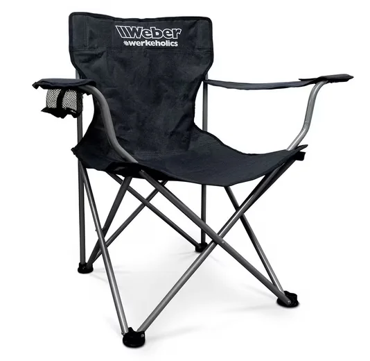 WEBER GMBH Campingstuhl faltbar schwarz Flaschenhalter bis 120 kg
