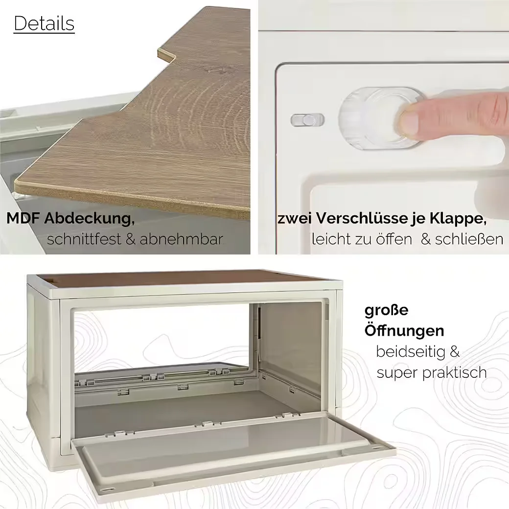 TRUCKY Faltbox Klappbox 45 L Camping 50x35x29 cm Beige