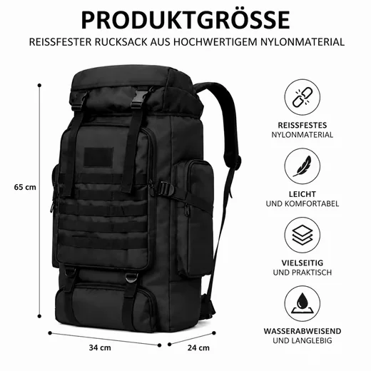 TOOMOKE Wanderrucksack Herren Damen wasserdicht Outdoor Camping