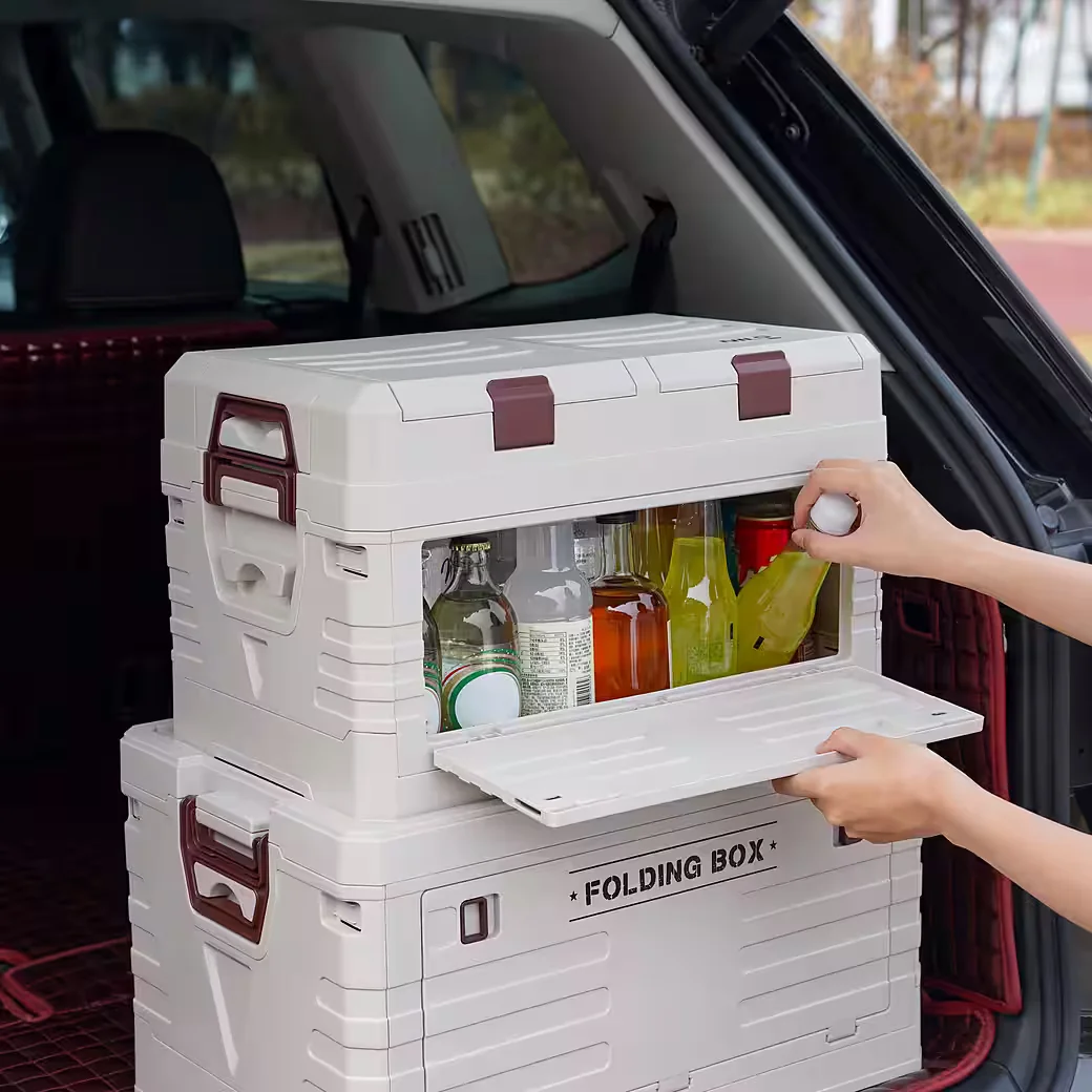 NILS CAMP Aufbewahrungsbox 50L klappbar 2in1 Campingbox mit Fächern