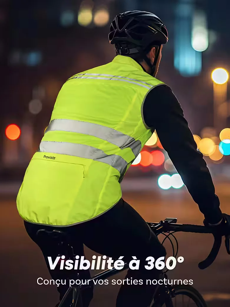 PROWISTE Warnweste Fahrrad Herren und Damen Neon Gelb reflektierend