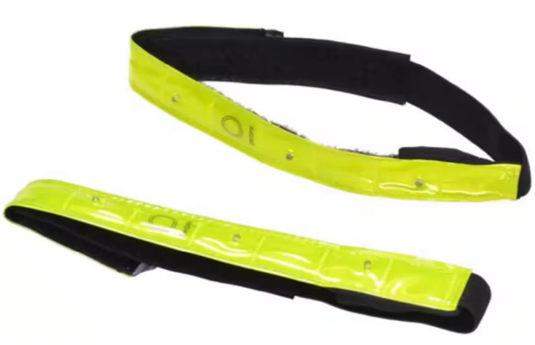 Gravidus Reflektorband 2er Set Reflexband mit Blinkfunktion neongelb