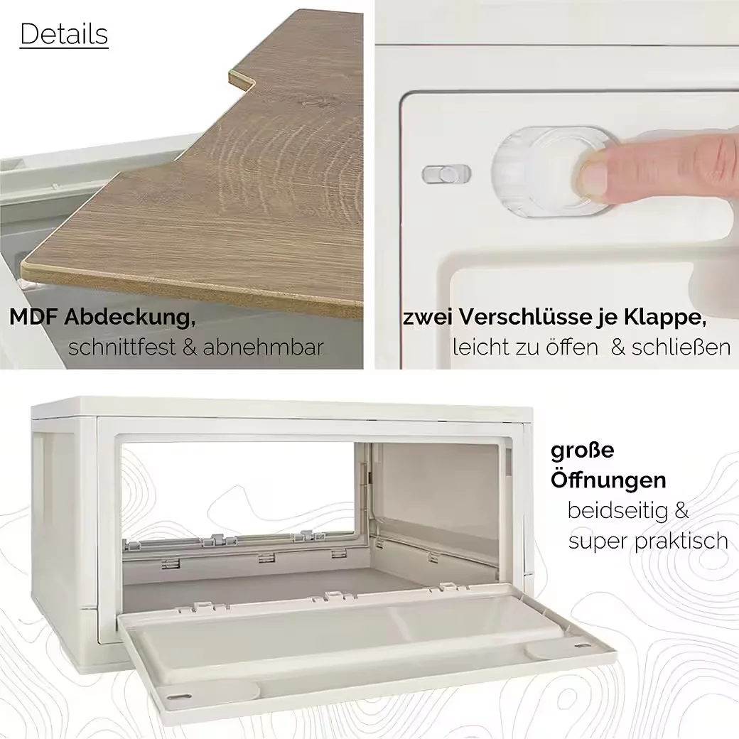 TRUCKY Faltbox 35 L Aufbewahrungsbox Camping beige 47x35x24 cm