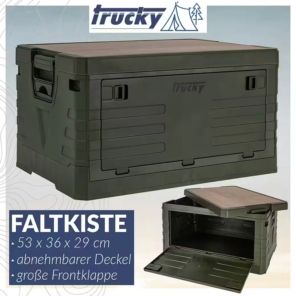 TRUCKY Faltbox 45 L Klappbox Klappkiste Camping 53x36x29 cm Grün
