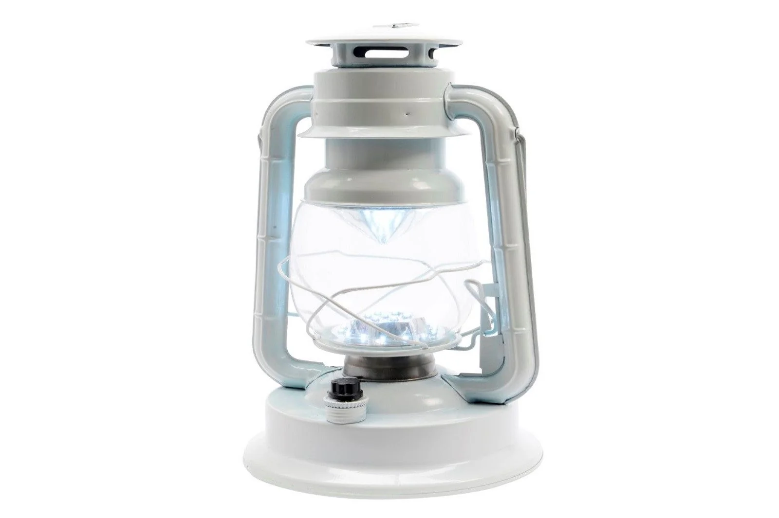 LUMINEO LED Sturmlaterne Campinglampe dimmbar 24,5 cm weiß