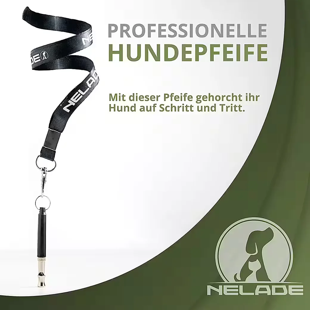 NELADE Hundepfeife Schwarz für Hundetraining