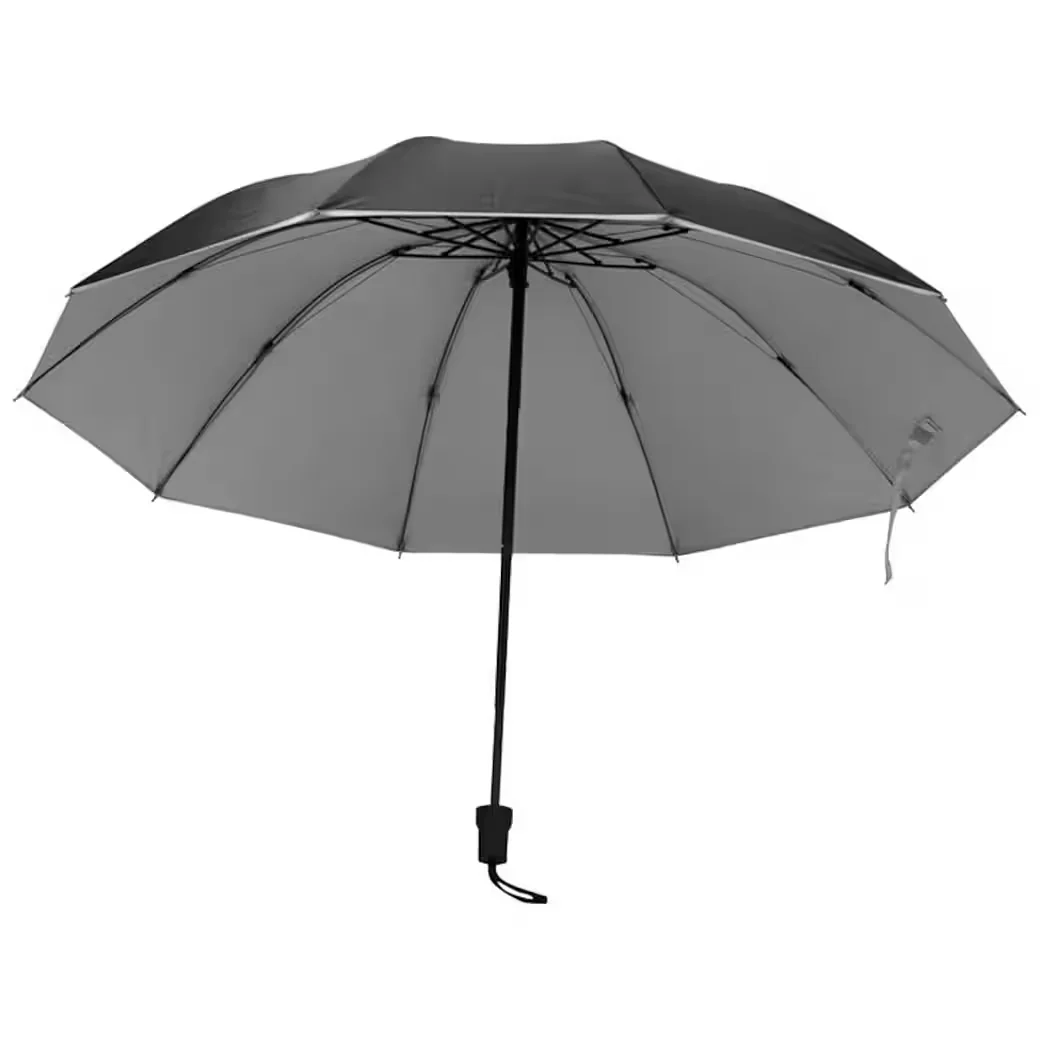 MACMA Taschenschirm Regenschirm, innen silber, außen schwarz