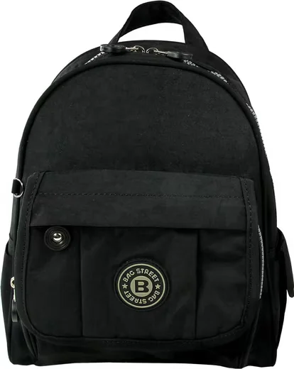 BAG STREET Freizeitrucksack Crinkle Nylon schwarz