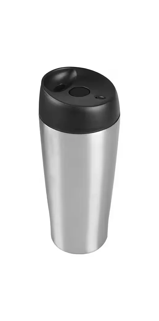 Buri Thermobecher Edelstahl 0,4 L mit Druckknopf Reisebecher