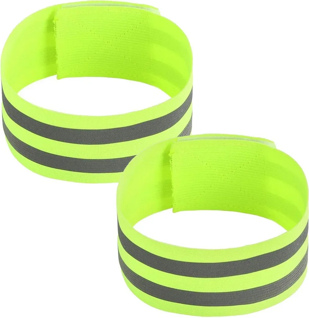 Northix 2er Set elastische reflektierende Bänder gelb