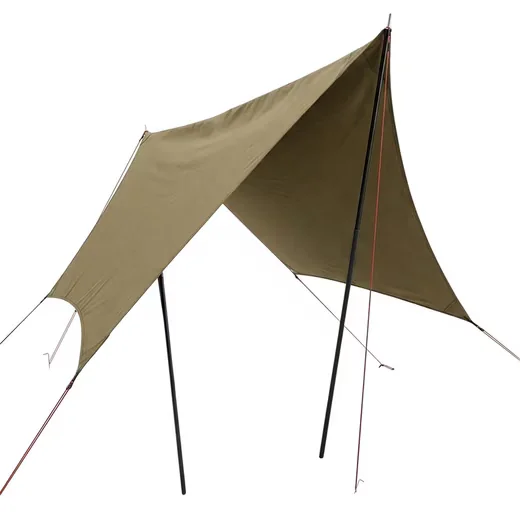 Spetebo Tarp Zeltplane Ocker Camping Sonnensegel Aufspannen