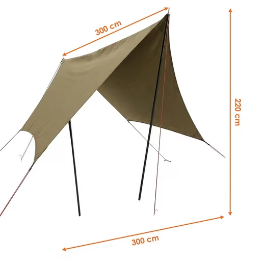 Spetebo Tarp Zeltplane Ocker Camping Sonnensegel Aufspannen