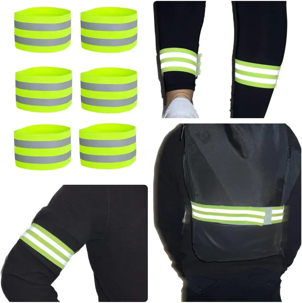 BundiGlassware Reflektorbänder 6er Set mit Klett für Jogging Outdoor