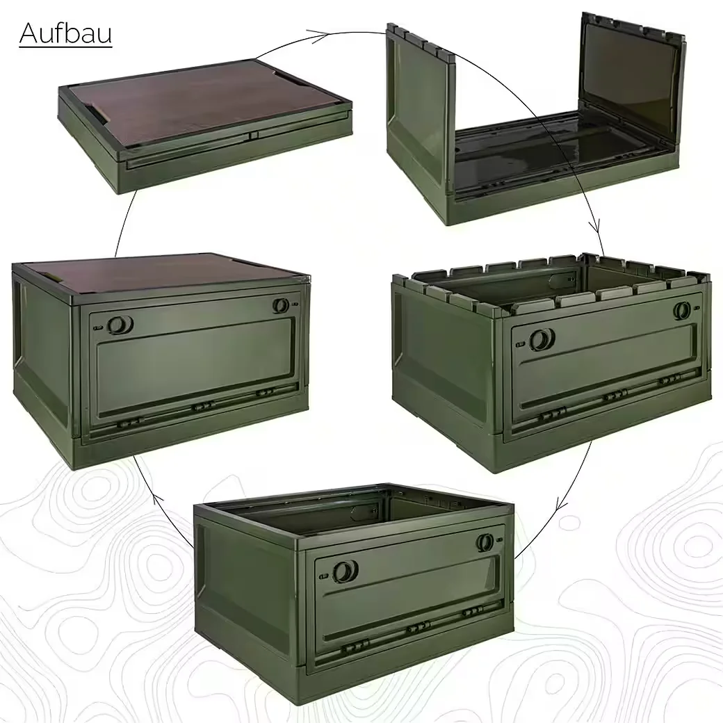 TRUCKY Faltbox 45 L Aufbewahrungsbox Camping Grün 50x35x29 cm