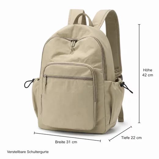 OYLCDI Rucksack Freizeitrucksack mit Reißverschlussfach