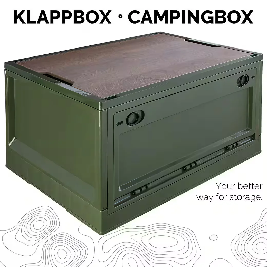 TRUCKY Faltbox 45 L Aufbewahrungsbox Camping Grün 50x35x29 cm